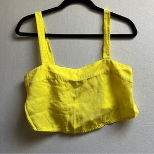 Wilfred Aritzia Pasha Open Back Cropped Tank Top Yellow Women's Crop Top Sz S